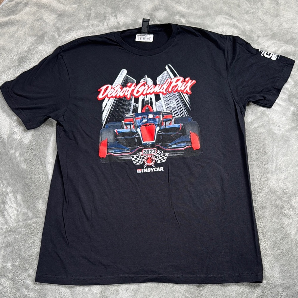 NWT NASCAR Detroit Grand Prix Black T-Shirt, size large